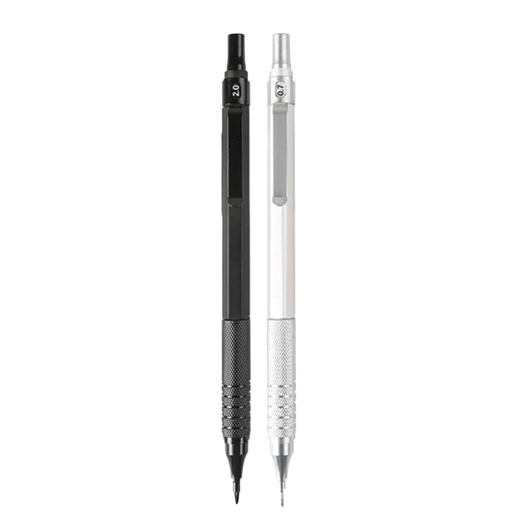 2 szt. ołówek mechaniczny 0,3/0,5/0,7/2,0 mm nisko centralny rysunek specjalne przybory do pisania do szkoły biurowej (2,0 mm)