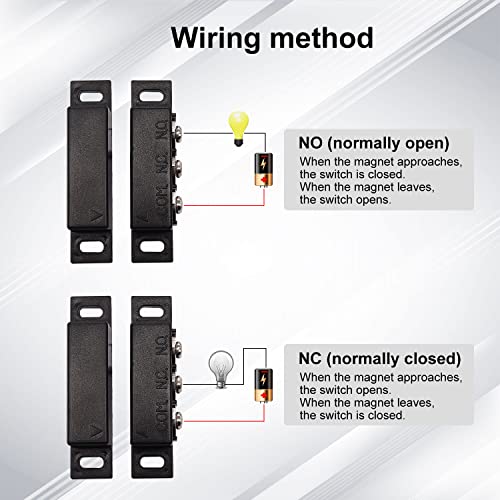 Image of weideer 2pcs MC-31B Magnetic Reed Switch Wired Surface Mount Normally Open Closed NC NO Door Contact Sensor Alarm Magnetic Door Switch Black