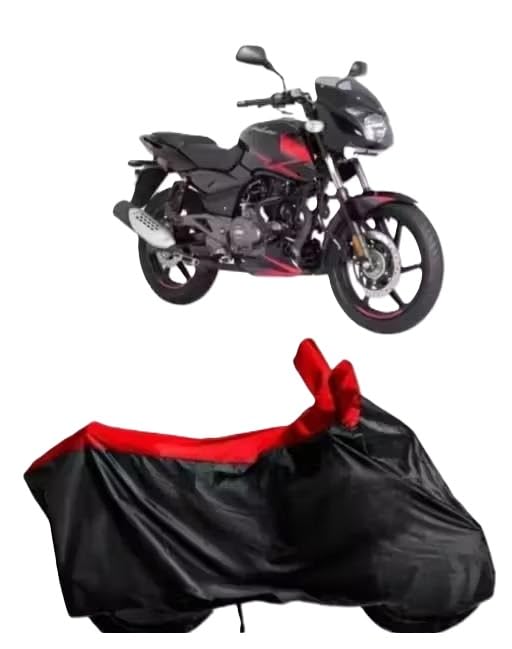 Image of Waterproof Bike Cover for Bajaj Pulsar 125 /150 NS | Premium Polyester Dustproof Dirt Resistant Motorcycle CoverRed