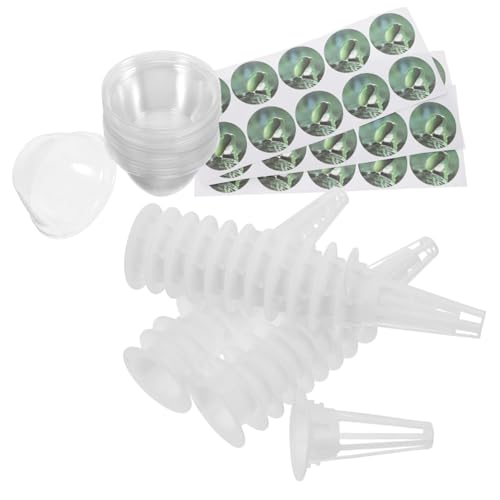 JOINPAYA Set da 30 Set Kit di Coltivazione Chiaro vivaio Kit per la germinazione del Barattolo Kit per la germinazione dei germogli di soia plastica Transparent