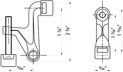 Triumph Hardware 2 Pack Hinge Pin Door Stopper,Adjustable Heavy Duty Door Stopper 2-3/8''X15/16”,Polished Chrome,With White Rubber Bumper Tips, Z81505-Pc #TOP5