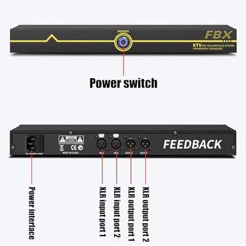 Eliminador de retroalimentación, supresor profesional de feedback, antiultrasonido automático con 12 segmentos y alta fidelidad de sonido, procesador de audio para micrófono en escenarios KTV y actuaciones en vivo miniatura 7