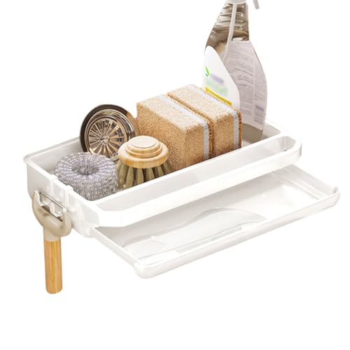 DTYGUIXE Soporte de Esponja para Cocina Organizador de Fregadero para Estropajos de Plástico con 2 Ganchos Escurridor de Esponja para Cocina sin Taladro Soporte para Estropajos y Bayetas de Cocina