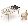 Sensory table and chair for toddlers 2 8 wood kids activity table with storage bins toddler play table with roll holder for drawing paper kids art table with double sided graffiti  urban country home decor
