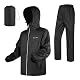 LAMA Regenanzug (Regenjacke + Regenhose) Damen Herren, Reflektierender Regenanzüge wasserdichte Kapuzenjacke, Atmungsaktive Regenjacke Regenhose, Raincoat Rainwear mit Kapuze Kapuzenjacke Schwarz M