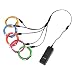 Onite® 5x 3.3ft Red, Green, Blue, Purple, Yellow Neon Glowing Strobing Electroluminescent EL Wire Light with Battery Pack Controller for Parties, Halloween, Automotive, Advertisement Decoration