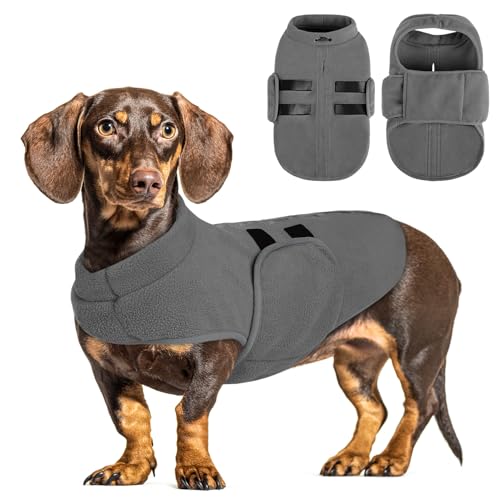 Image of Queenmore Small Dog Sweater,Soft Fleece Dog Vest Dog Jacket with Leash Hole