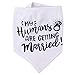 W&O My Humans are Getting Married Dog Bandana, Wedding Dog Bandana, Pet Scarf, for Small, Medium, Large Dogs (Black)