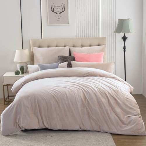 Soifox Winter Flanell Bettwäsche 140x200 - Beige Flauschige und Warme...