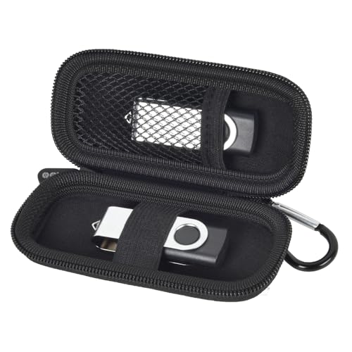 USB Flash Drive Case, SD Card Holder Compatible with Thumb Drive, Memory Cards, SDXC SDHC Storage Bag, Electronic Accessories Organizer for SanDisk for Samsung for Inland (All Black)