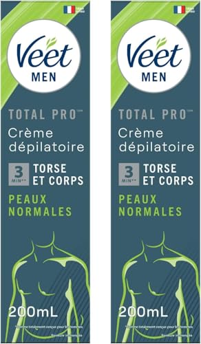 VEET - Crema depilatoria para hombre, piel normal, 200 ml, lote de 2