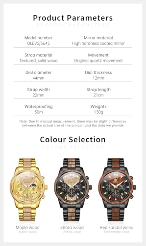 Image of OLEVS Chronograph Watches for Men Original Analog Quartz Gold Silver Stainless Steel Metal Strap Blue Luxury Moon Phase Date Waterproof Branded Men's Wrist Watch