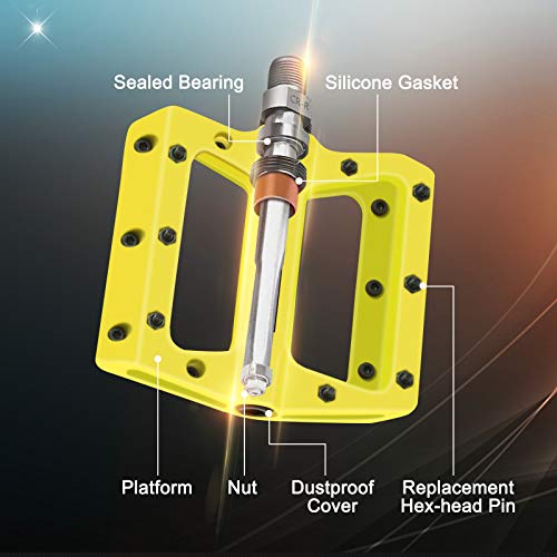 Imrider Mtb Mountain Bike Pedal Lightweight Nylon 9/16 Inch For Bmx Road Mtb Bicycle #TOP3