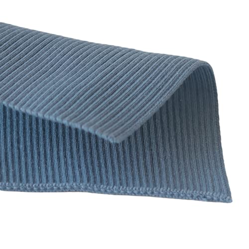 TinaKim Ribbing Fabric for Cuffs Waistbands Neckbands Rib Jersey Trim Material,for Jacket Sweatshirt Pants Sewing(Gray Blue, 36x6in) - Image 2
