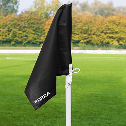FORZA - FORZA Replacement Football Corner Flags [Pack of 4] | Durable Polyester Flags for Standard Pitches – Multiple Colour Options – Poles Not Included (Black) - -13%