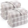 Preboun 6 Pack Christmas Buffalo Plaid Throw Blanket Bulk Flannel Throw Blanket for Sofa Bed Couch Office Fleece Lightweight Fall Winter for Wedding Travel Homeless Gifts(50 x 60 Inch,Grey and White) #2