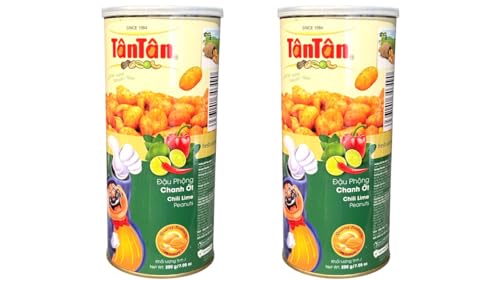 Image of 2 Packs - Chili Lime Peanuts - Dau Phong Chanh Ot - 7 Oz per Can with 2 Cans per Order