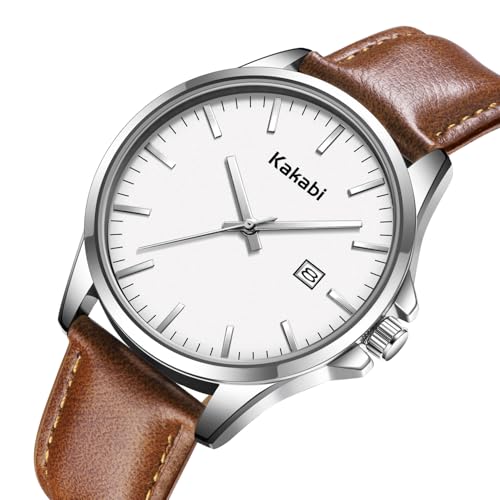 Kakabi Watches for Men, Minimalist Leather Watch Classic Analog Quartz Date by Kakabi - Used condition - Image 3