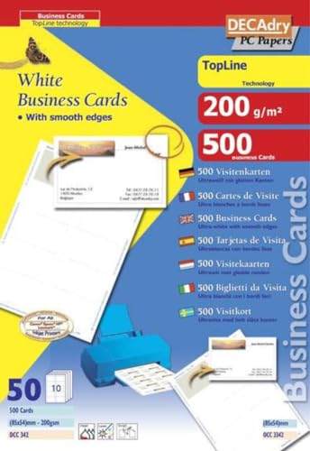 Cartes de visites Decadry ALFAC DCC 342 pour imprimer soi-même ses fiches de contact 200 g