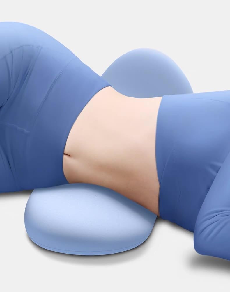 Orthopedic Lumbar Support Pillow for Sleeping - Memory Foam Bed Back Cushion Sciatica Relief, Herniated Disc & Posture Corrector for Father's Day, Husband, Boyfriend/Girlfriend (Grey)