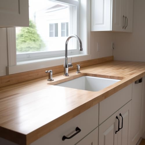 Maple Wood Backsplash madera sólida 65.41x10.16x1.91 cm miniatura 6
