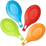 HoShip Silicone spoon rest Kitchen Silicone Spoon Holders set of 4 (Colorful)