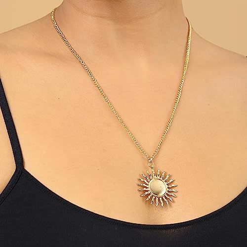 Stylish Large Sun Pendant Necklace - Anti Tarnish