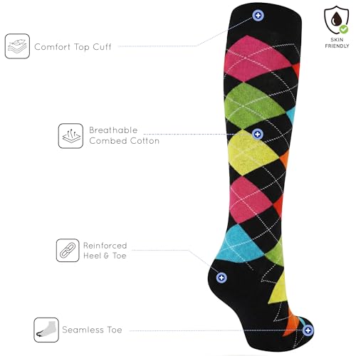 Image of Mysocks Unisex Knee High Long Socks Argyle