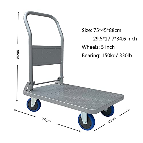 Chariot à plateforme en acier pour bagages et marchandises déplacement facile - 3
