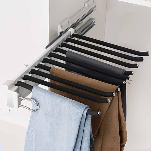 Porte-pantalons coulissant et réglable pour dressing
