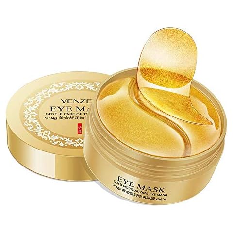 30 Pairs VENZEN Gold Eye Mask Power Crystal Gel Collagen Masks, Great For Anti Aging, Dark Circles & Puffiness (Gold) Cover