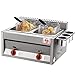 Flower stand Friggitrice a Gas Professionale, friggitrice a Doppio cestello a Doppia Fessura, friggitrice elettrica in Acciaio Inossidabile, Resistente e Multifunzionale per Uso Domestico 10L * 2