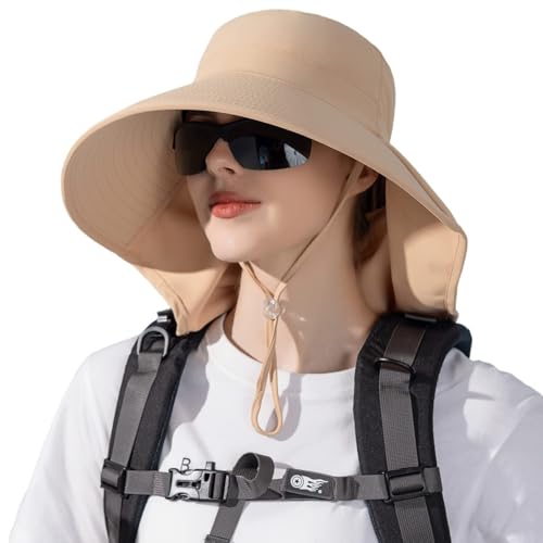 Chapeau de soleil UPF 50+ anti-UV avec protection nuque amovible homme femme