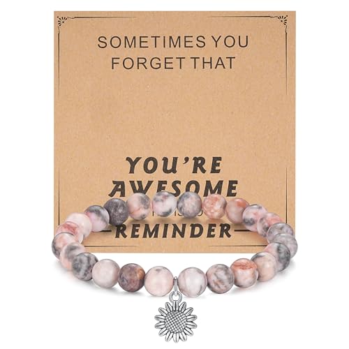 Image of morniface Inspirational Gifts for Women,Natural Stone Bracelet for Mom Daughter Friends Sister Wife Grandma Aunt