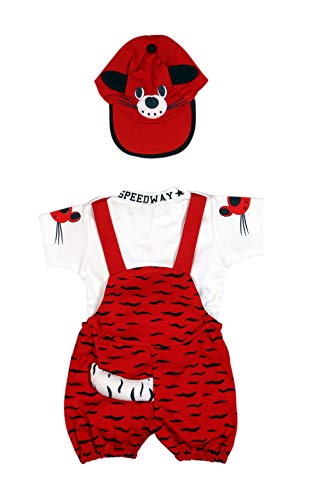 Image of Baby Boy's And Baby Girl's Dungaree Set /Romper Set with T-Shirt And Cap