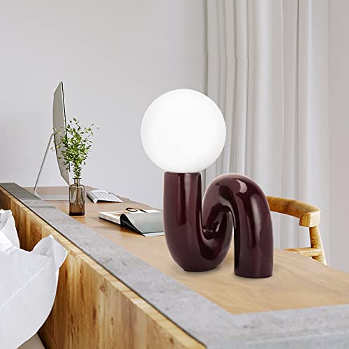 Arturesthome Table Lamp Creative Nordic Desk Lamp for Living Room Bedside Lamp for Bedroom Study Reading Light with Bulbs Red Arturesthome Table Lamp Creative Nordic Desk Lamp for Living Room Bedside Lamp for Bedroom Study Reading Light with Bulbs Red