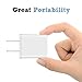 Dual Port 2.4A Wall Charger Plug with 2-Packs 5-Feet Cable Charge Sync Compatible with iPhone 14/14 Pro Max/13/12/11/X/8/8 Plus/7/6/5 iPods iPads Airpods (White)