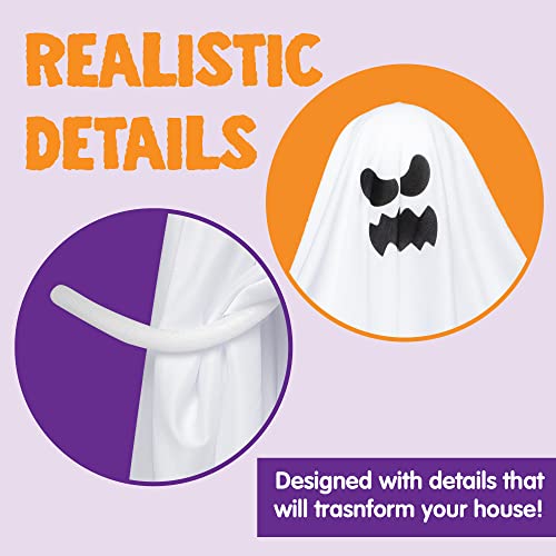 JOYIN 27.5" Halloween Hanging Ghosts Outdoor Decoration(5 Pack), Cute Flying Ghost for Halloween Front Yard Patio Lawn Garden Party Décor and Holiday Hanging Decorations3