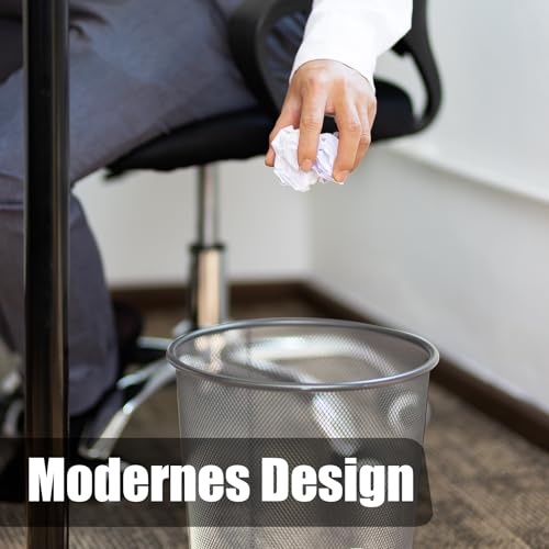 BigDean 2 Stück Papierkorb Mülleimer Büro silber 20L Draht – vielseitiger Mülleimer – Bild 3
