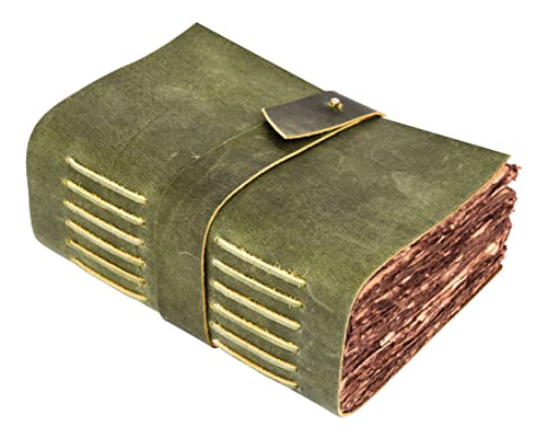 Vintage Leather Journal - leather Journal for Women Men - Book of shadows - Leather Bound Journal - Leather Sketchbook - 8 inches X 6 inches - 288 Antique Deckle Edge Paper by Leather Village