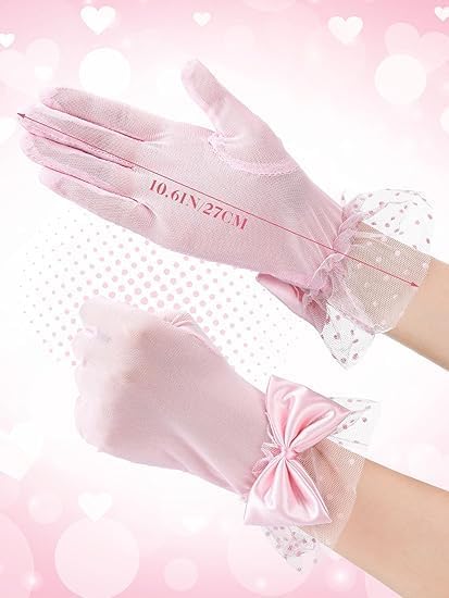 Women Lace Gloves Wedding Tea Party Gloves Bow Short Mitten Elegant Accessories for 1920s Opera Funeral - Image 2