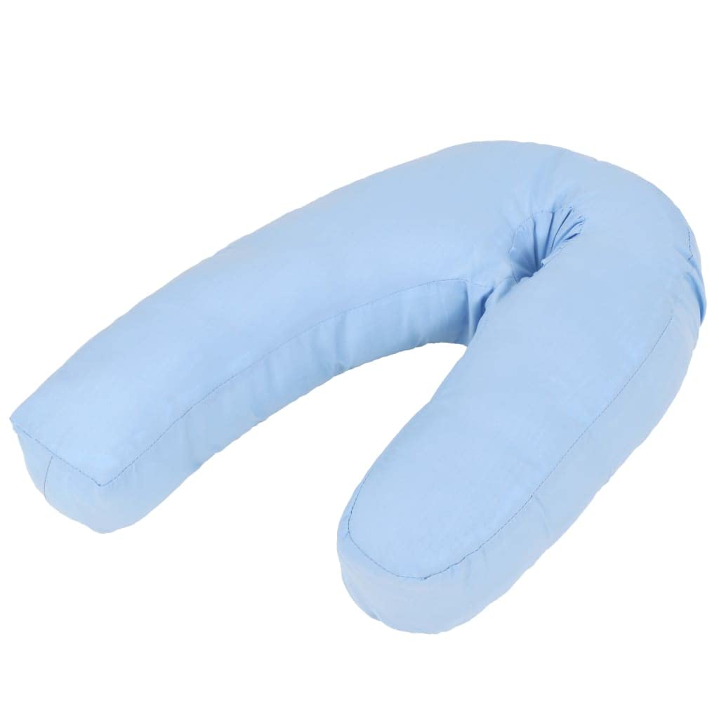 Schwangerschaftskissen J-förmig 54x(36-43) cm Blau Mikrofaser mit Baumwoll-Füllung Abnehmbarer Bezug Waschbar Stillkissen Lagerungskissen Seitenschläferkissen Bauchstütze