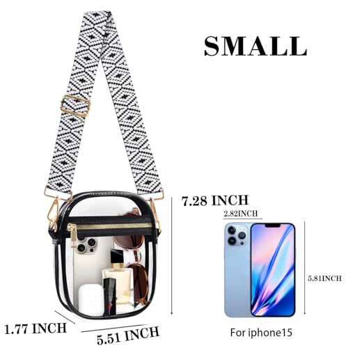 Image of Fibrdoo Clear Crossbody Purse Bag, Clear Bag Stadium Approved with Front Pocket for Concerts Sports Festivals