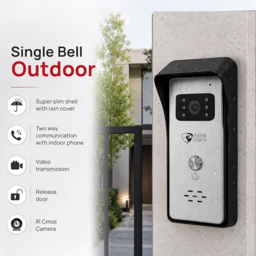 Image of Hawkvision 7 Inch LCD 1080P Wired Video Doorbell with IR Night Vision
