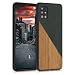 Produktbild kwmobile Hülle kompatibel mit Samsung Galaxy A51 - Handyhülle Cover - Holz Zwei Farben Dunkelgrün Braun