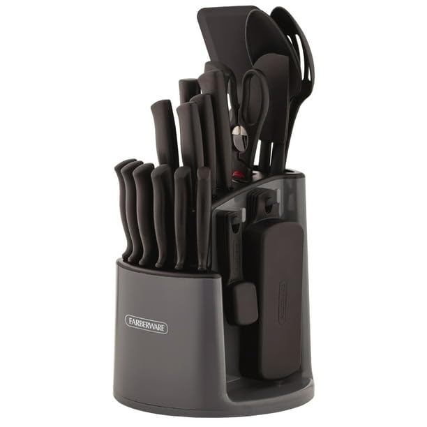 Classic 30-Piece Spin-N-Store Rotating Carousel Stainless Steel Knife Set And Tool Set Gray, Tools And Gadgets Dishwasher Safe