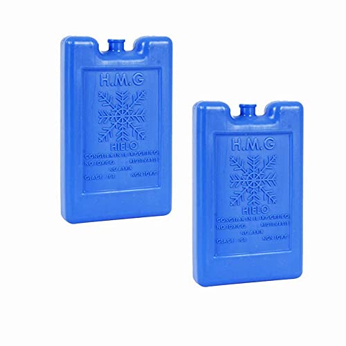 2PCS Acumulador Frio acumuladores de fro con 500 ml Cada uno Placas Hielo Nevera porttil (500ML)