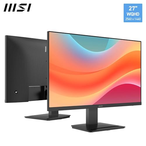 Image of MSI PRO MP273Q E7 27-Inch WQHD Computer Monitor, 2560x1440 IPS, 75Hz, 1ms, Eye Care, Tilt Adjustable, Vesa Mount, Black