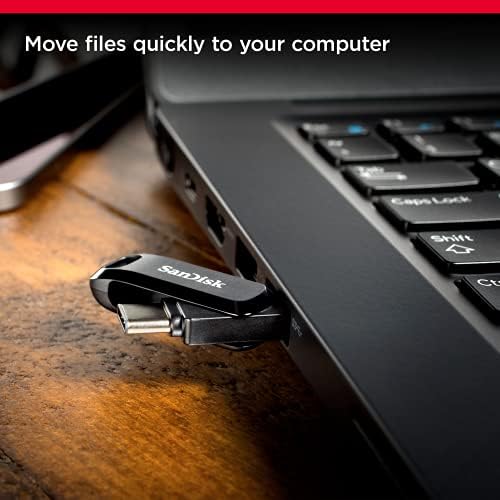 SanDisk 256GB Ultra Dual Drive Go USB Type-C Flash Drive with reversible USB Type-C and USB Type-A connectors, for smartphones, tablets, Macs and computers