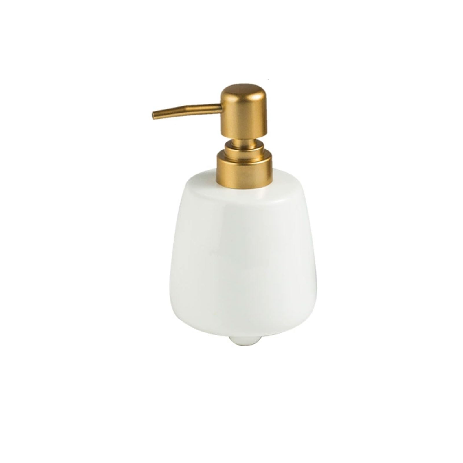 Round Ceramic Soap Dispenser 10.8oz Matte Metal Pump, Smooth Rounded Edges, Countertop Lotion for Hand(Wei�)
